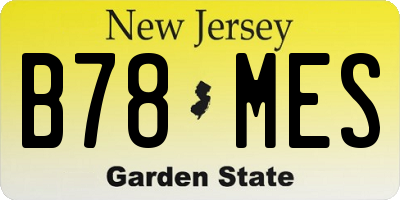 NJ license plate B78MES