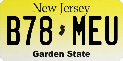 NJ license plate B78MEU