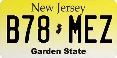 NJ license plate B78MEZ