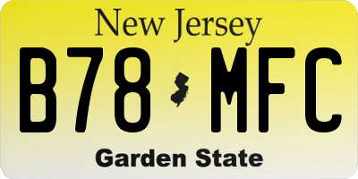 NJ license plate B78MFC