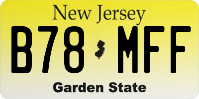 NJ license plate B78MFF