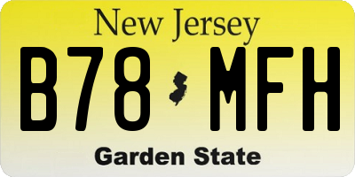 NJ license plate B78MFH