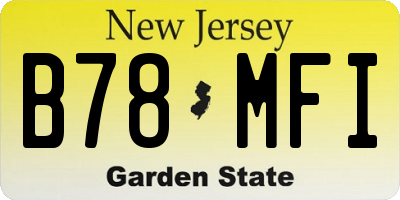 NJ license plate B78MFI
