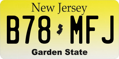 NJ license plate B78MFJ