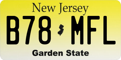 NJ license plate B78MFL
