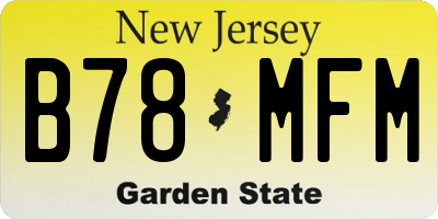 NJ license plate B78MFM