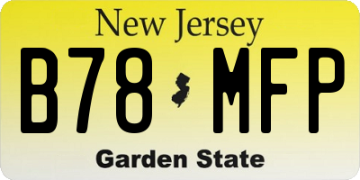 NJ license plate B78MFP