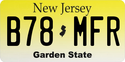 NJ license plate B78MFR