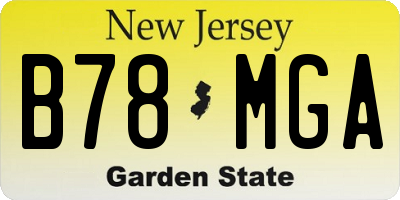 NJ license plate B78MGA