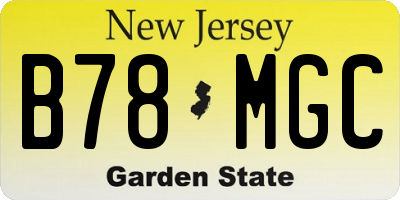 NJ license plate B78MGC