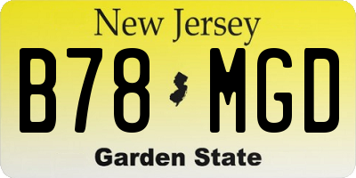 NJ license plate B78MGD