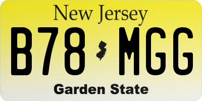 NJ license plate B78MGG