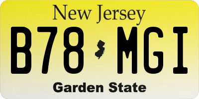 NJ license plate B78MGI