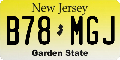 NJ license plate B78MGJ