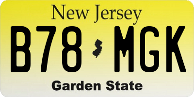 NJ license plate B78MGK