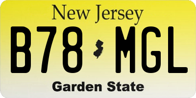 NJ license plate B78MGL