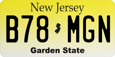 NJ license plate B78MGN