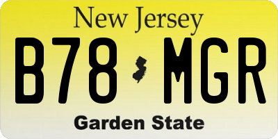 NJ license plate B78MGR