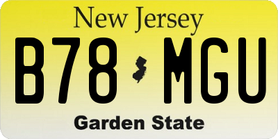 NJ license plate B78MGU