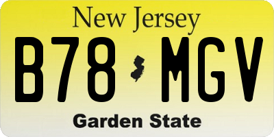 NJ license plate B78MGV