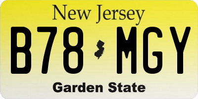 NJ license plate B78MGY