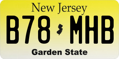 NJ license plate B78MHB