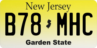 NJ license plate B78MHC