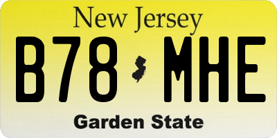 NJ license plate B78MHE