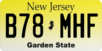 NJ license plate B78MHF