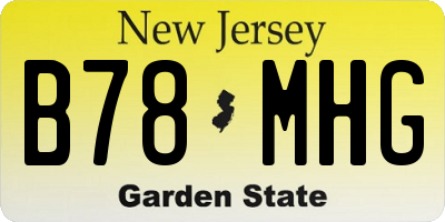 NJ license plate B78MHG