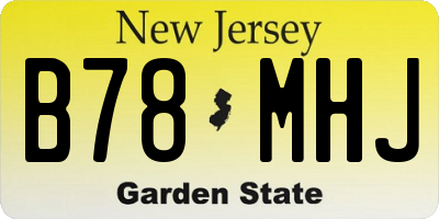 NJ license plate B78MHJ
