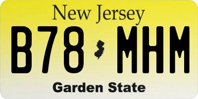 NJ license plate B78MHM