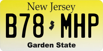 NJ license plate B78MHP