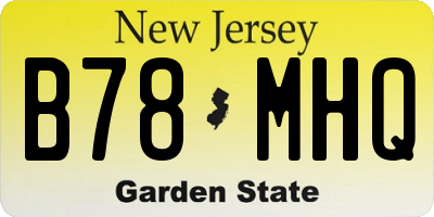 NJ license plate B78MHQ