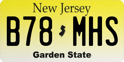 NJ license plate B78MHS