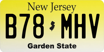 NJ license plate B78MHV