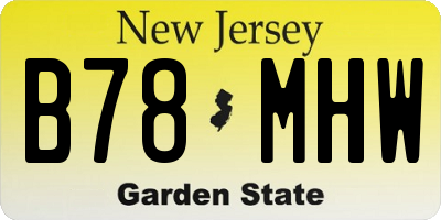 NJ license plate B78MHW