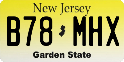 NJ license plate B78MHX