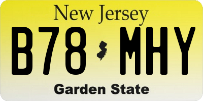 NJ license plate B78MHY