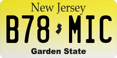 NJ license plate B78MIC