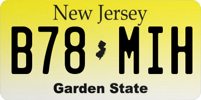 NJ license plate B78MIH