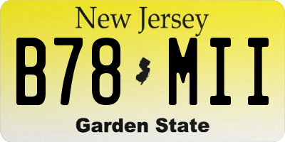 NJ license plate B78MII