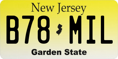 NJ license plate B78MIL