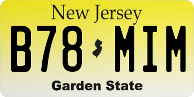 NJ license plate B78MIM