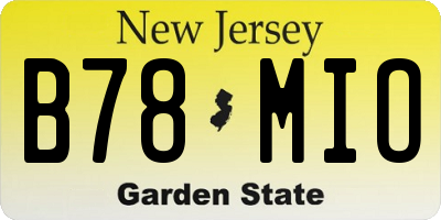 NJ license plate B78MIO