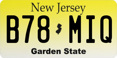 NJ license plate B78MIQ