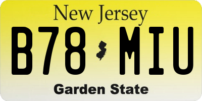 NJ license plate B78MIU