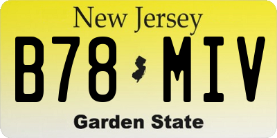 NJ license plate B78MIV