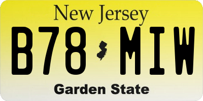 NJ license plate B78MIW