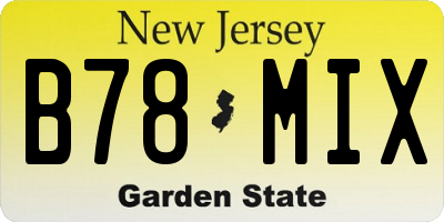 NJ license plate B78MIX